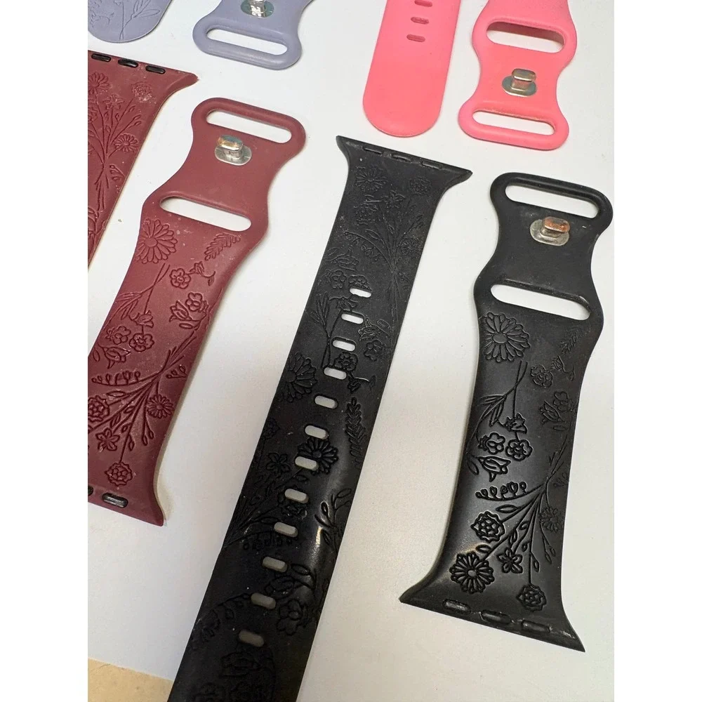 Lot of 14+ Apple Watch Compatible Bands Silicone Floral Leather Milanese Mesh